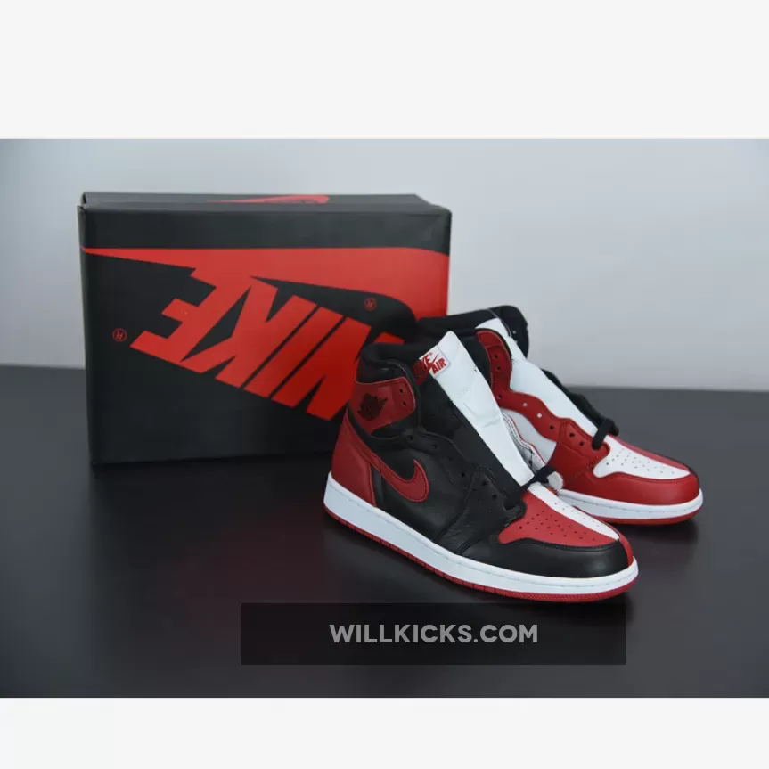 Air Jordan 1 Retro High 'Homage To Home' Black/White-University Red #air jordan 1 retro high university red