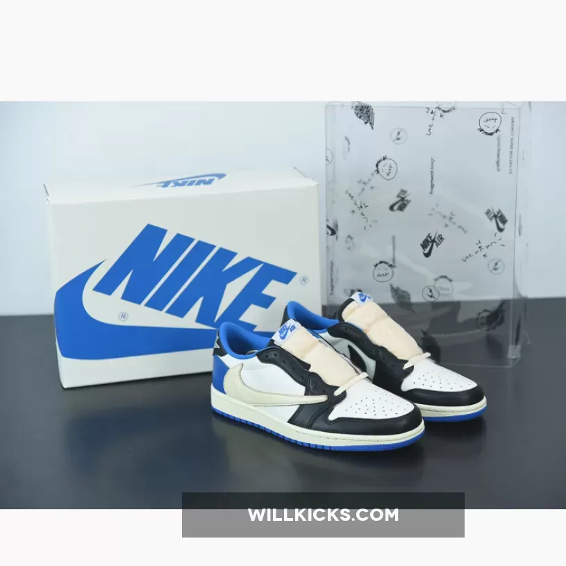 Travis Scott x Fragment x Air Jordan 1 Low OG White Blue DM7866-140 / air jordan 1 fragment