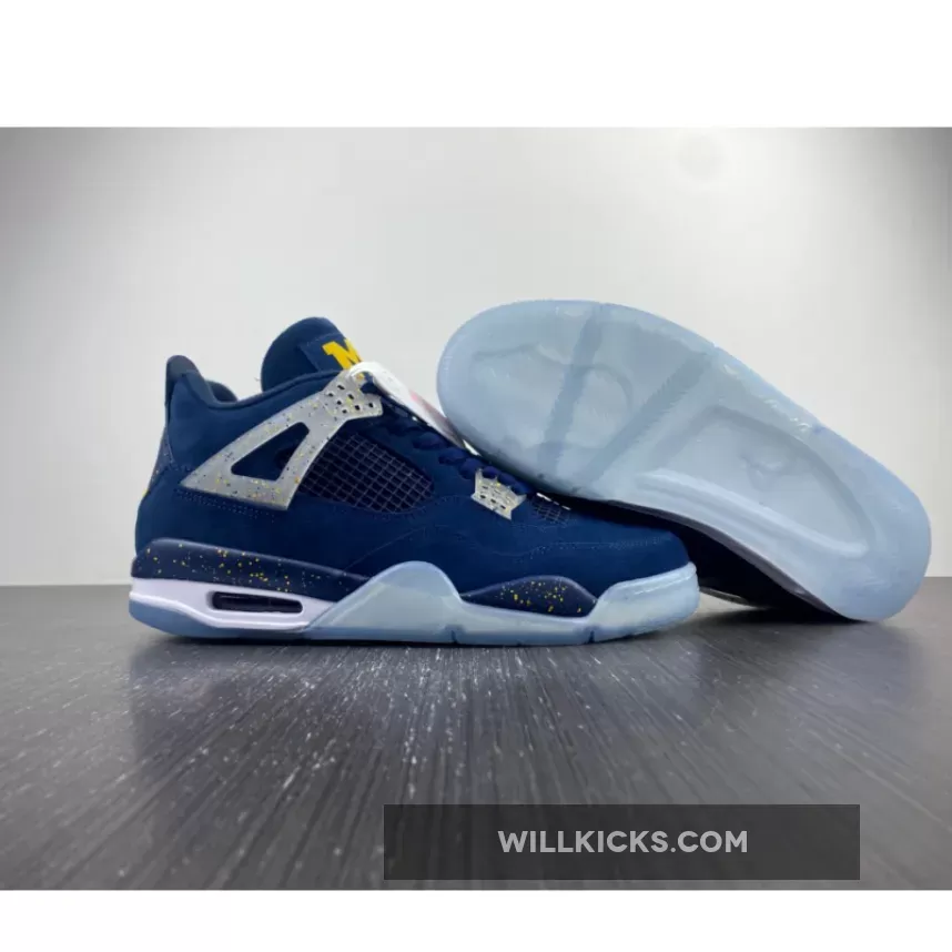 Air Jordan 4 Retro 'Michigan Wolverines' PE Amarillo/Navy/White / michigan jordan 4s