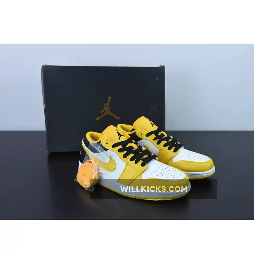 Air Jordan 1 Low University Gold/White-Black 553560-701 / air jordan 1 low university gold black