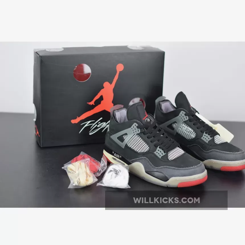 Off-White x Air Jordan 4 Bred / retro 4 off whites