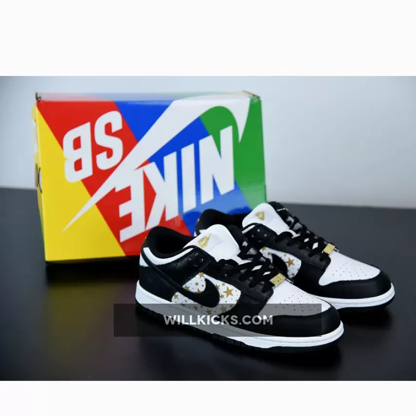 Supreme X Nike SB Dunk Low Stars White Black DH3228-102 Discount