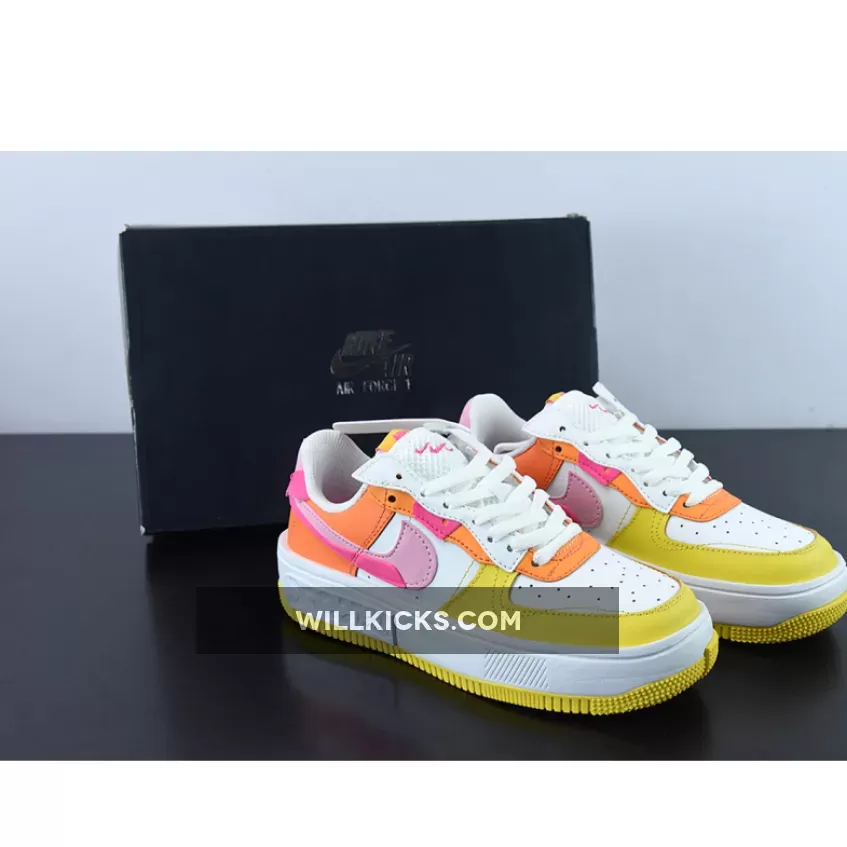 White And Yellow Air Force Ones / Nike Air Force 1 Fontanka White/Yellow-Pink DX2675-100