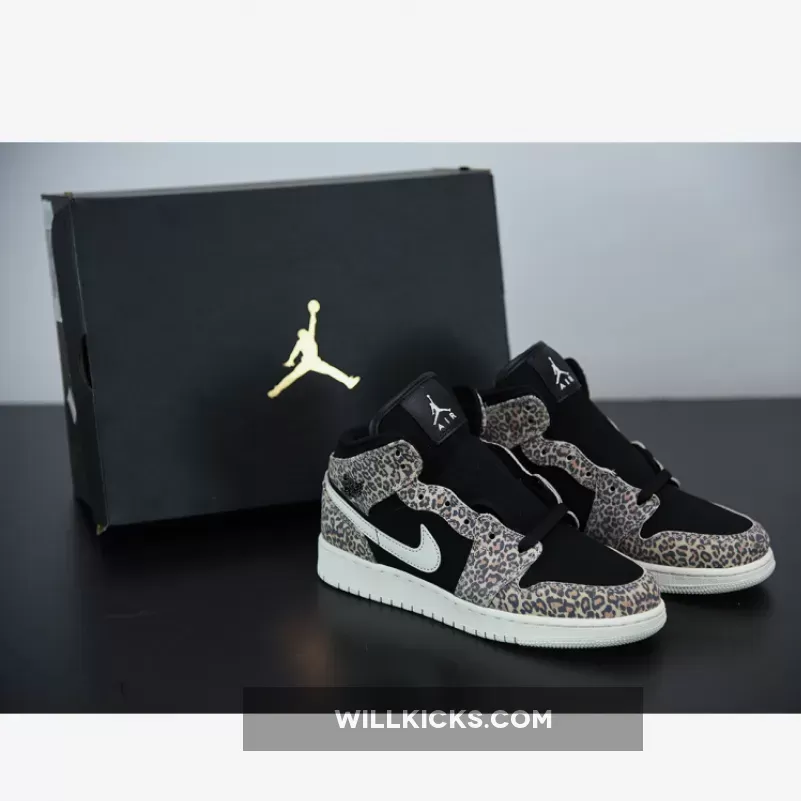 Air Jordan 1 Mid SE GS 'Leopard' / air jordan 1 mid se leopard