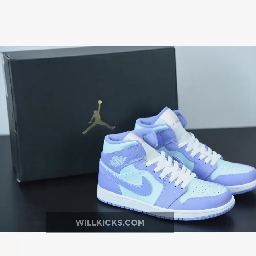 Air Jordan 1 Mid Purple Pulse/Glacier Blue/White/Arctic Punch 554724-500 / jordans 1 mid purple aqua