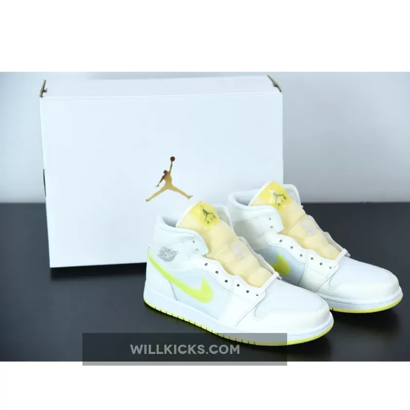 Air Jordan 1 Mid SE Sail/Light Voltage Yellow-White DB2822-107 / light yellow jordan 1