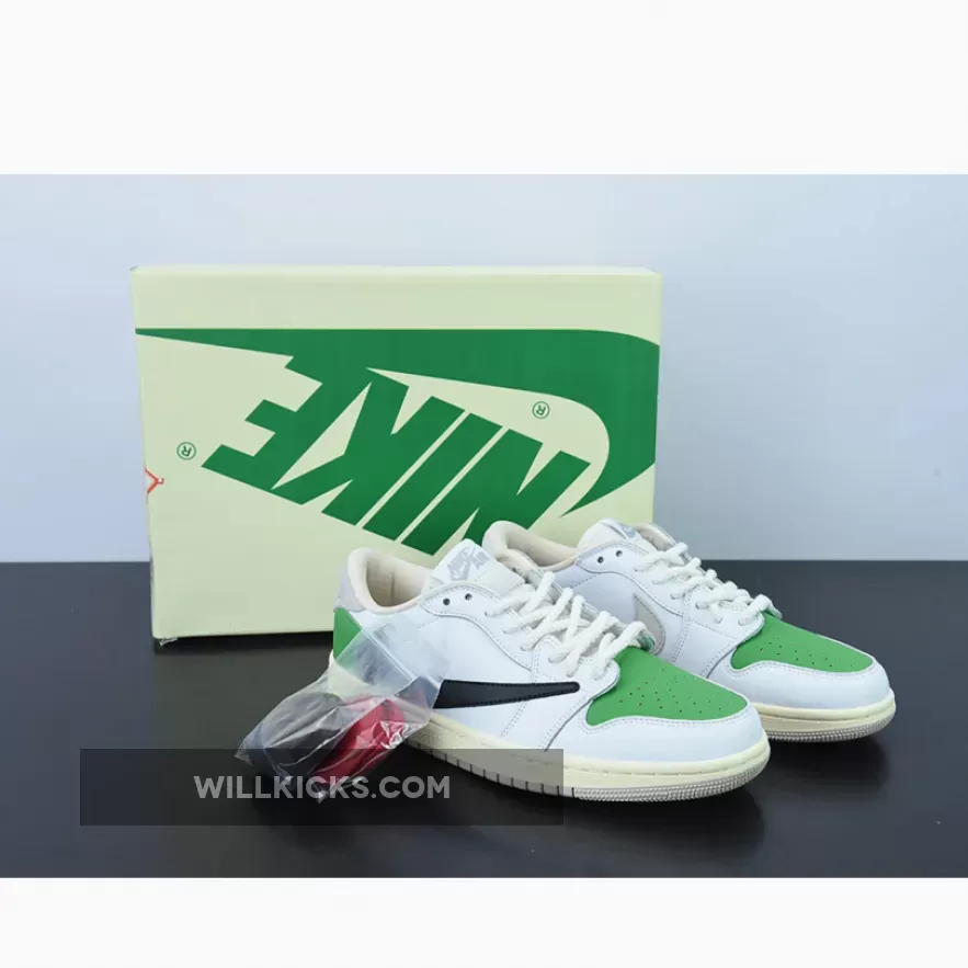 Travis Scott x Air Jordan 1 Low OG White Green / travis scott green jordans