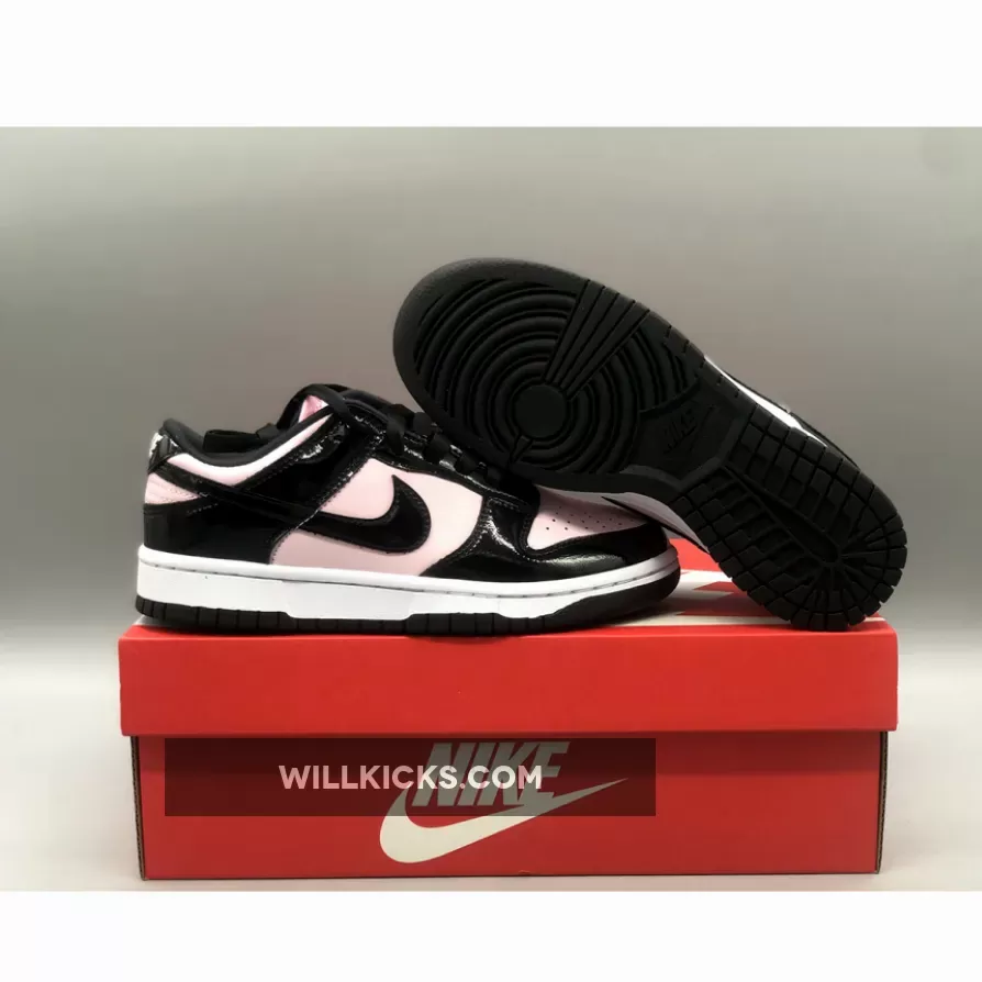 Nike Dunk Low Pink Black Patent DJ9955-600 / black and pink patent dunks
