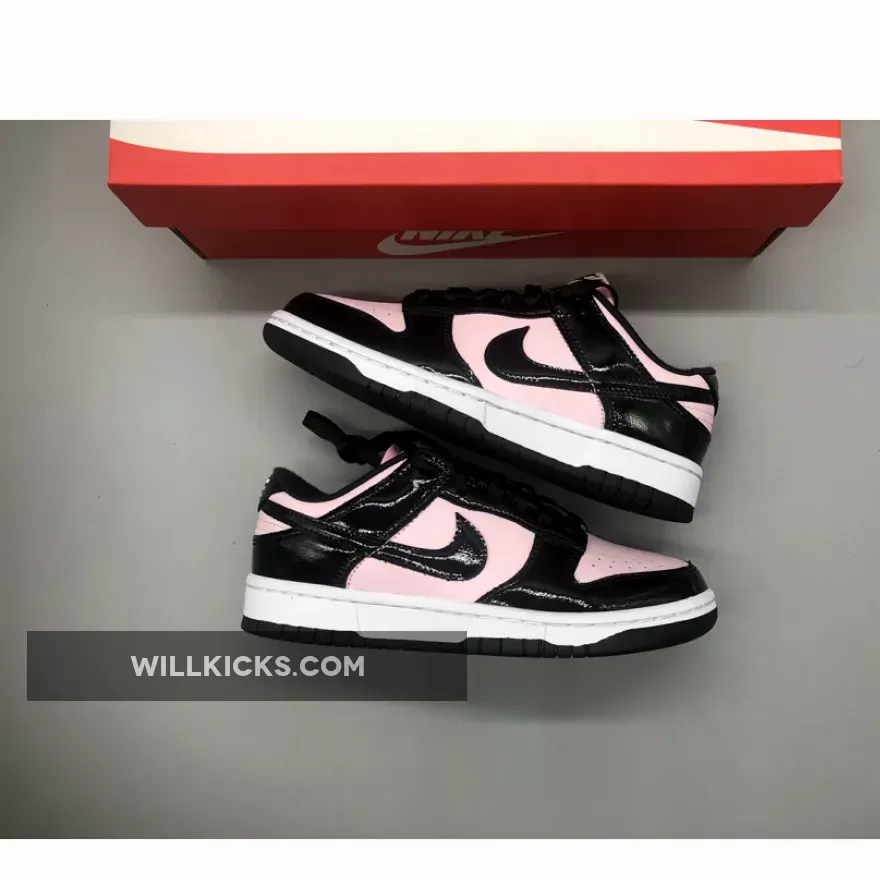 Nike Dunk Low Pink Black Patent DJ9955-600 / black and pink patent dunks