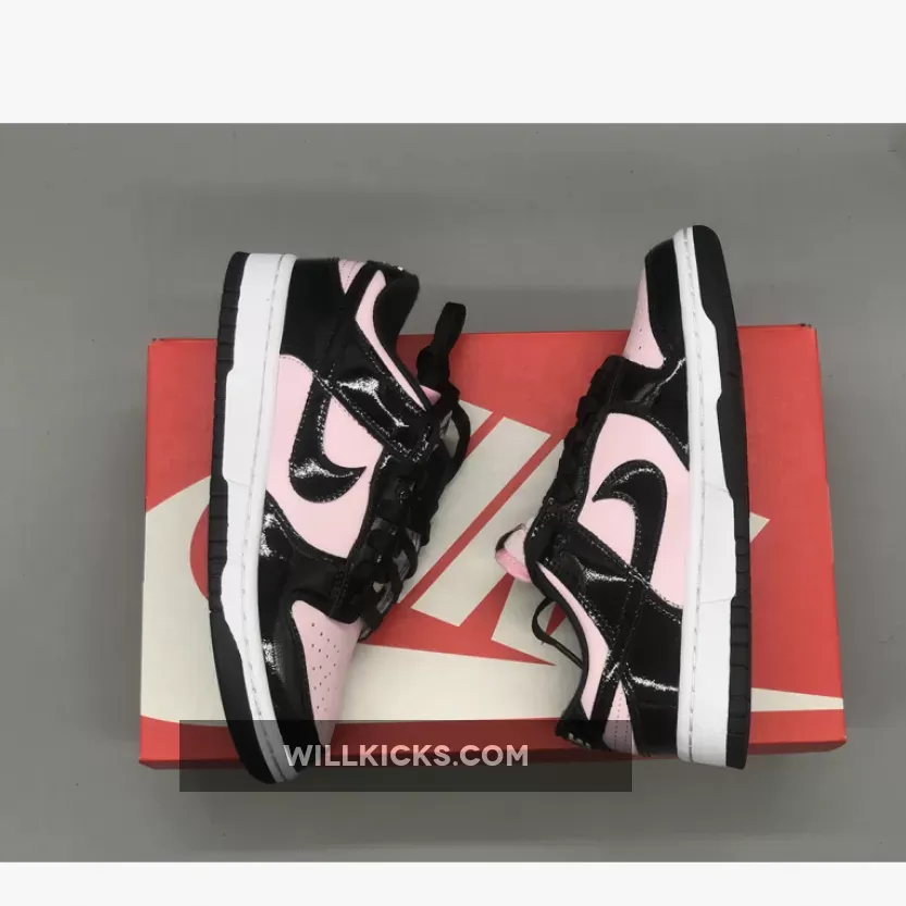 Nike Dunk Low Pink Black Patent DJ9955-600 / black and pink patent dunks