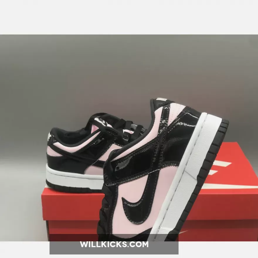 Nike Dunk Low Pink Black Patent DJ9955-600 / black and pink patent dunks