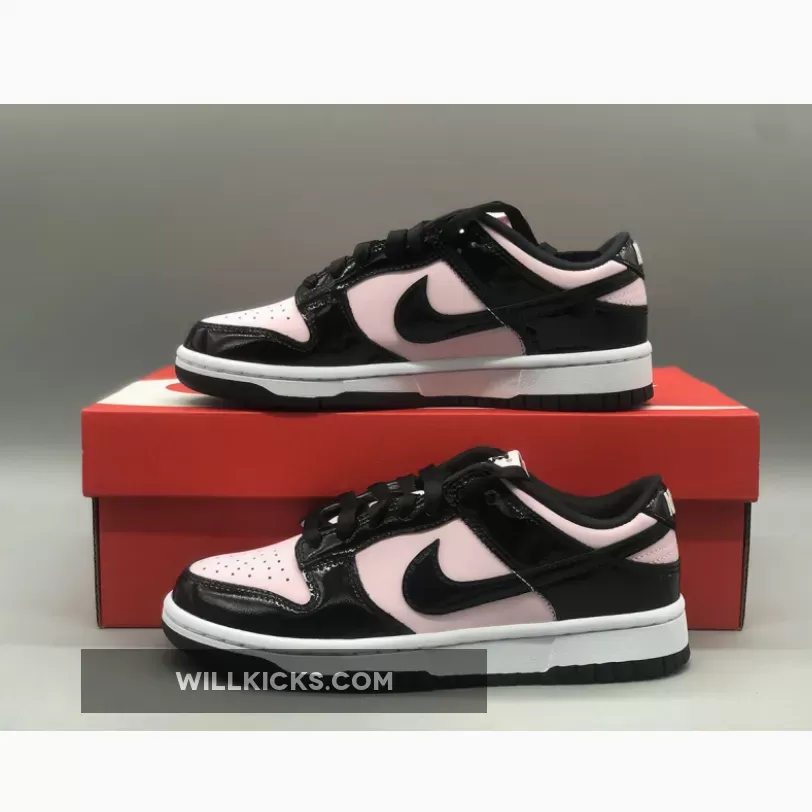 Nike Dunk Low Pink Black Patent DJ9955-600 / black and pink patent dunks