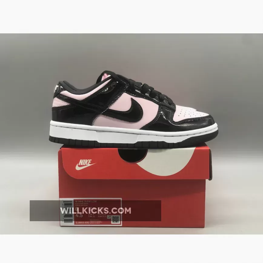 Nike Dunk Low Pink Black Patent DJ9955-600 / black and pink patent dunks