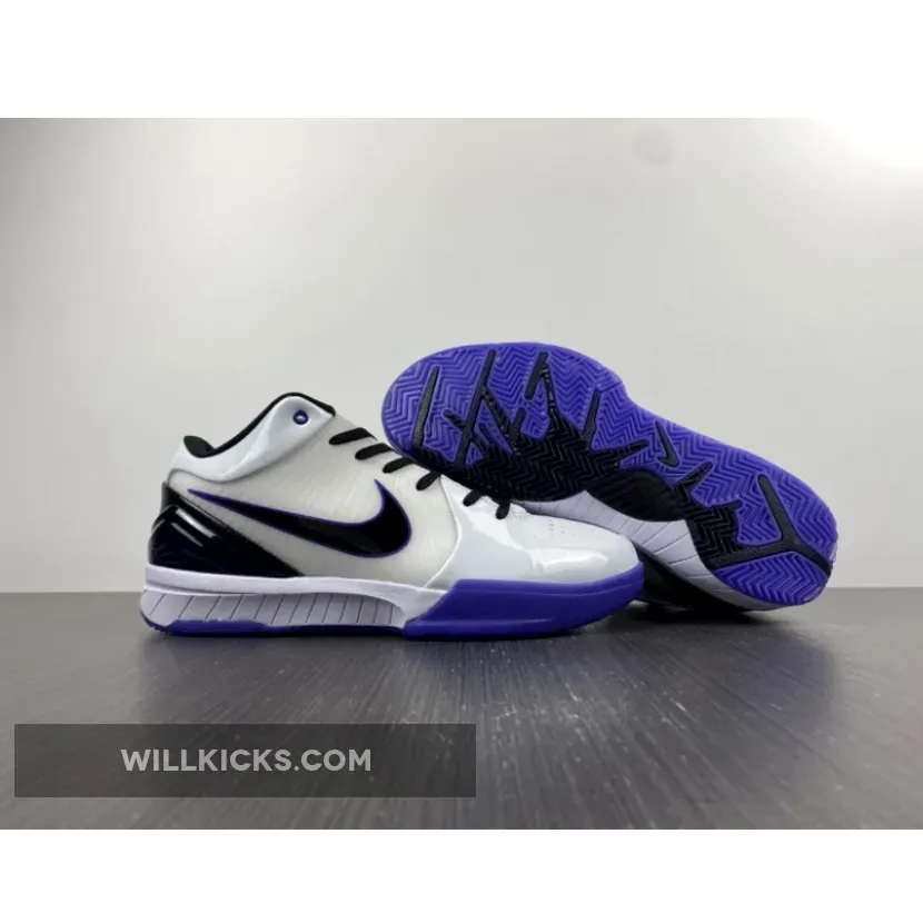 Kobe 4 White Nike Zoom Kobe 4 'Inline' White/Black-Varsity Purple 344335-101