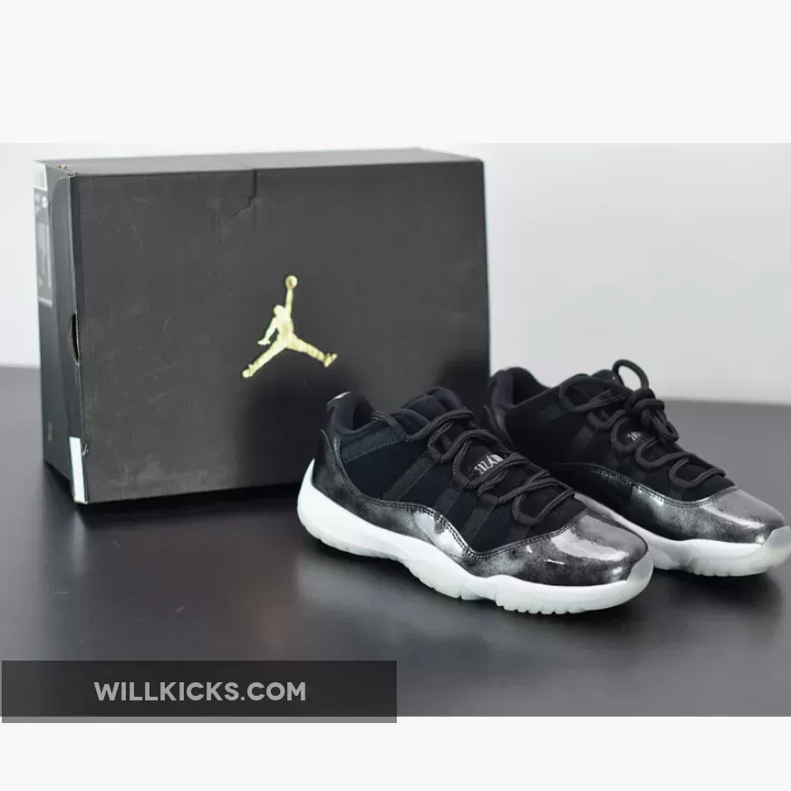 Air Jordan 11 Low "Barons" Black/Metallic Silver-White 528895-010