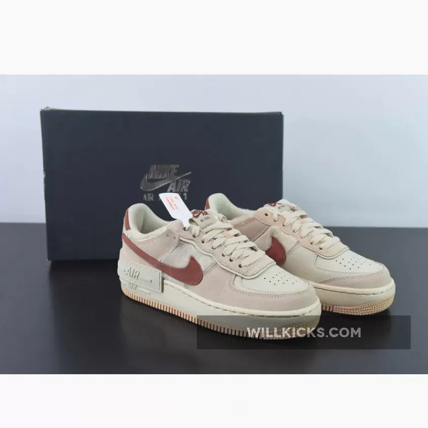 Nike Air Force 1 Shadow Shimmer/Mars Stone-Sanddrift-Pearl White DZ4705-200 New Releases