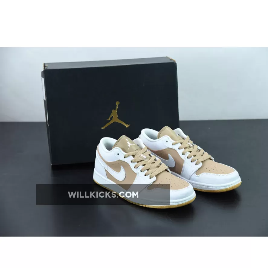 Air Jordan 1 Low Tan White DN6999-100, white and tan jordan 1
