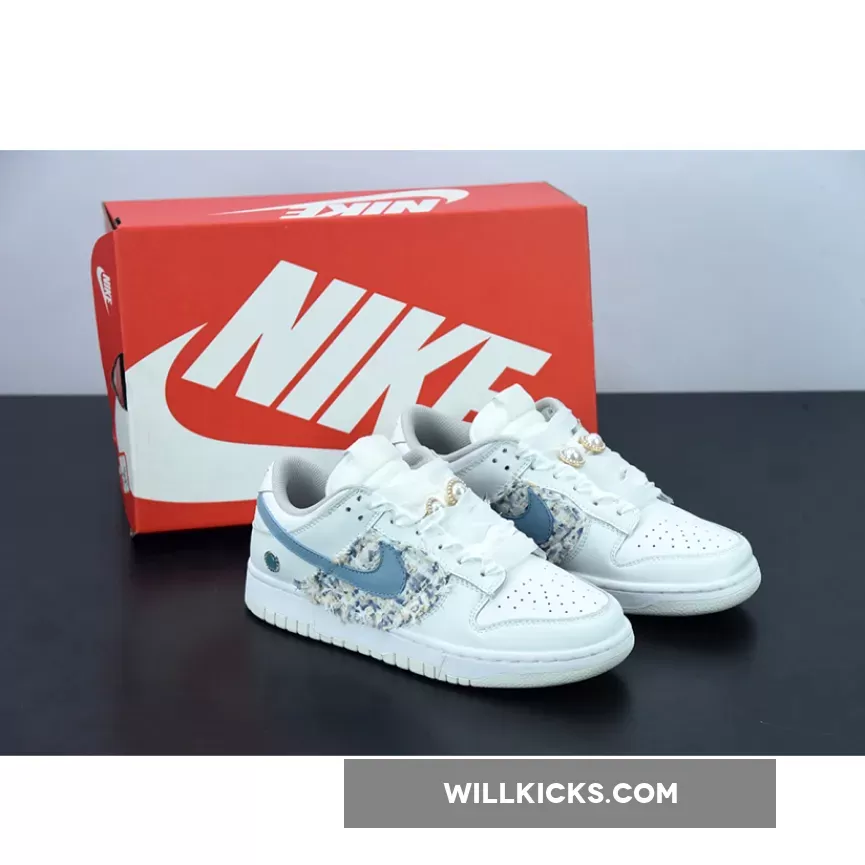 Custom Nike Dunk Low White Blue 1675864872 Online Sale