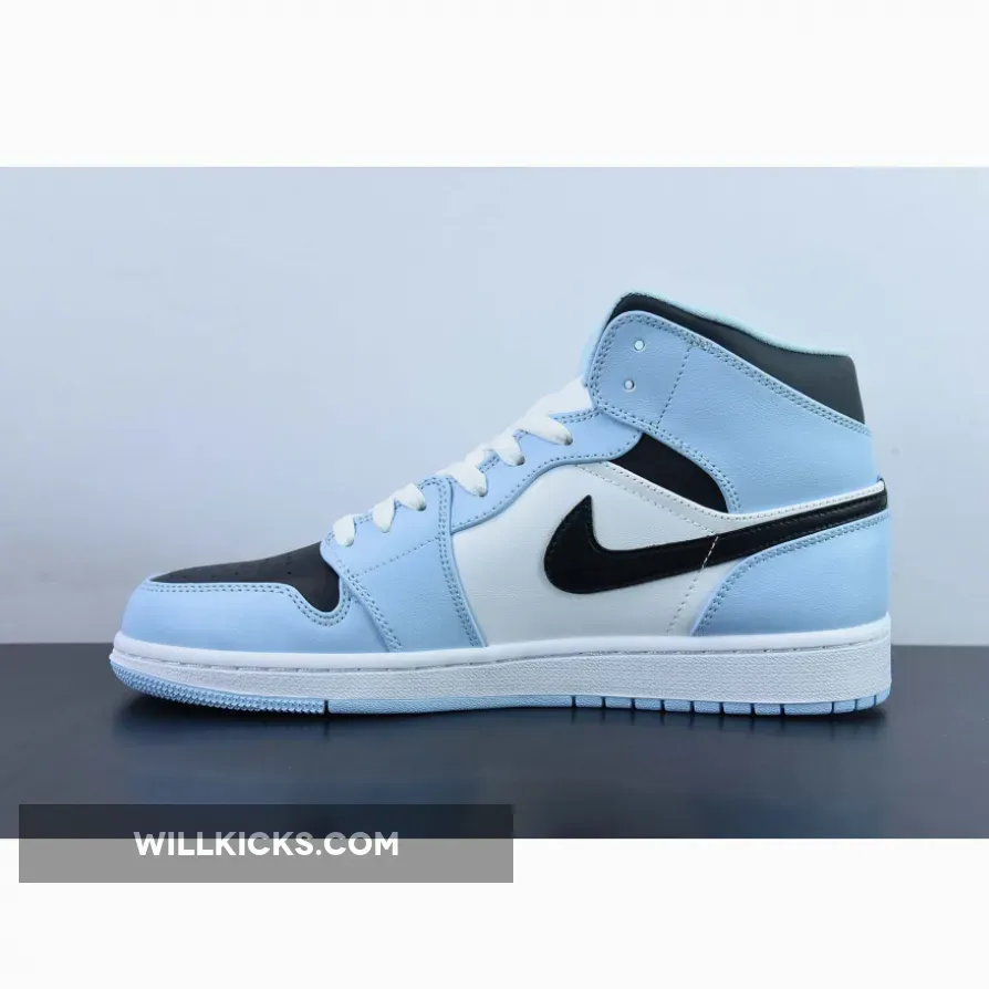 Air Jordan 1 Mid Ice Blue/Black-Sail-White 555112-401 / jordan 1 ice blue