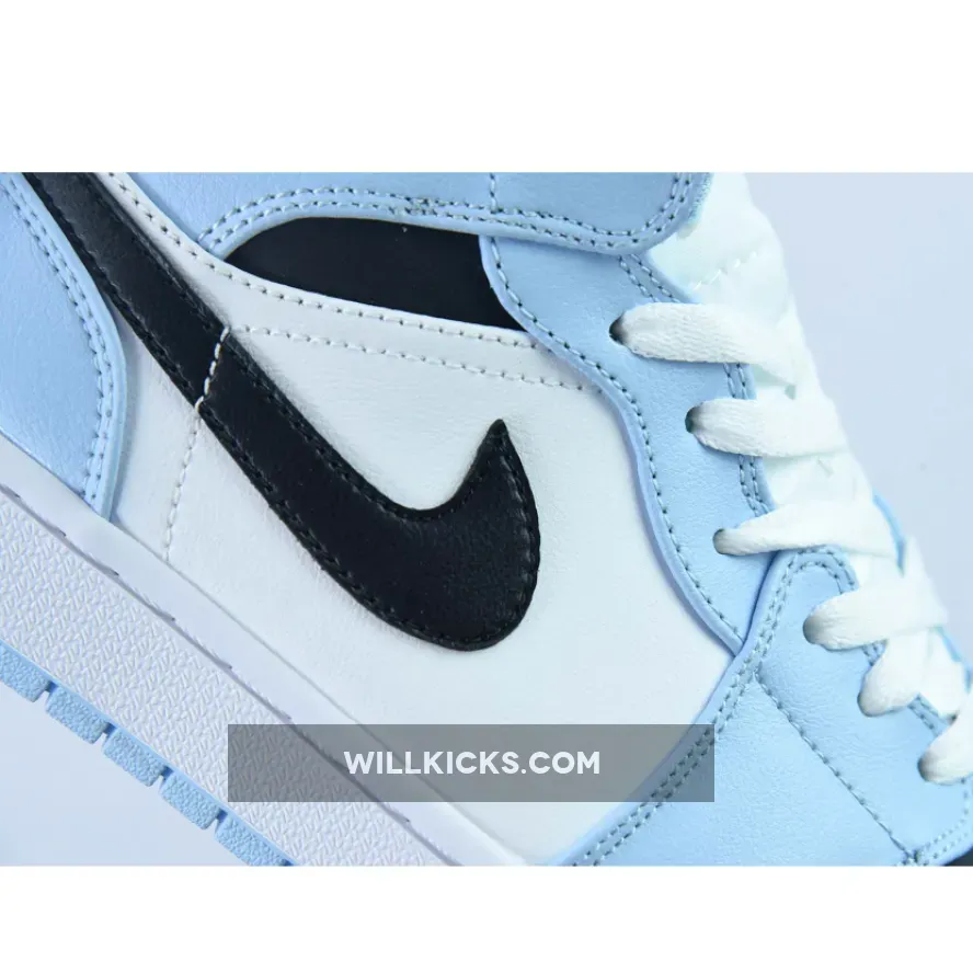 Air Jordan 1 Mid Ice Blue/Black-Sail-White 555112-401 / jordan 1 ice blue