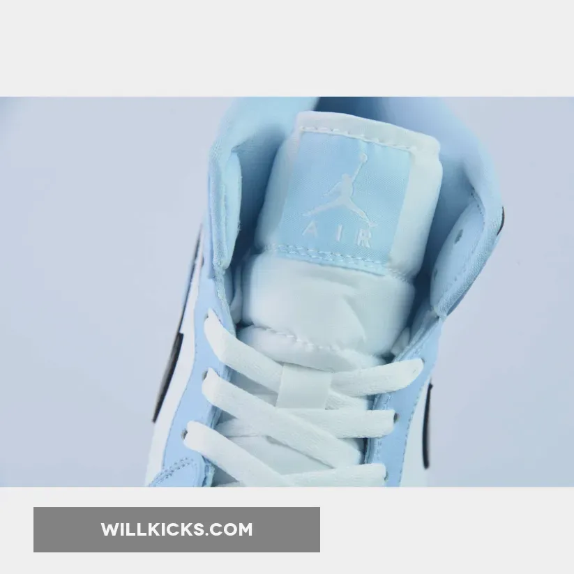 Air Jordan 1 Mid Ice Blue/Black-Sail-White 555112-401 / jordan 1 ice blue