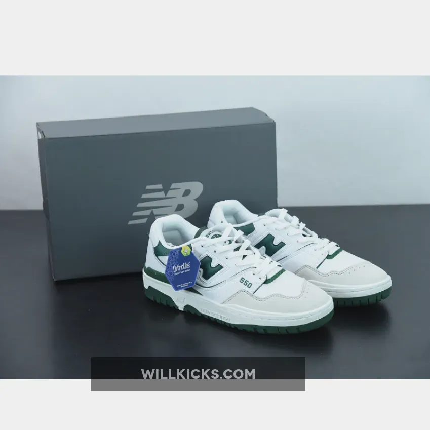 New Balance Green 550 / New Balance 550 White Green BB550WT1