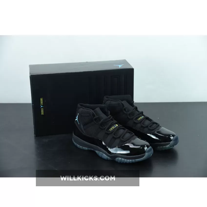 Air Jordan 11 Retro Black/Gamma Blue-Black-Varsity Maize 378037-006 #air jordan 11 black gamma blue