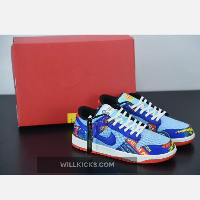Nike Dunk Low CNY 'Firecracker' Copa/Hyper Blue-Chile Red-Sail - Nike Dunks Chinese New Year DD8477-446