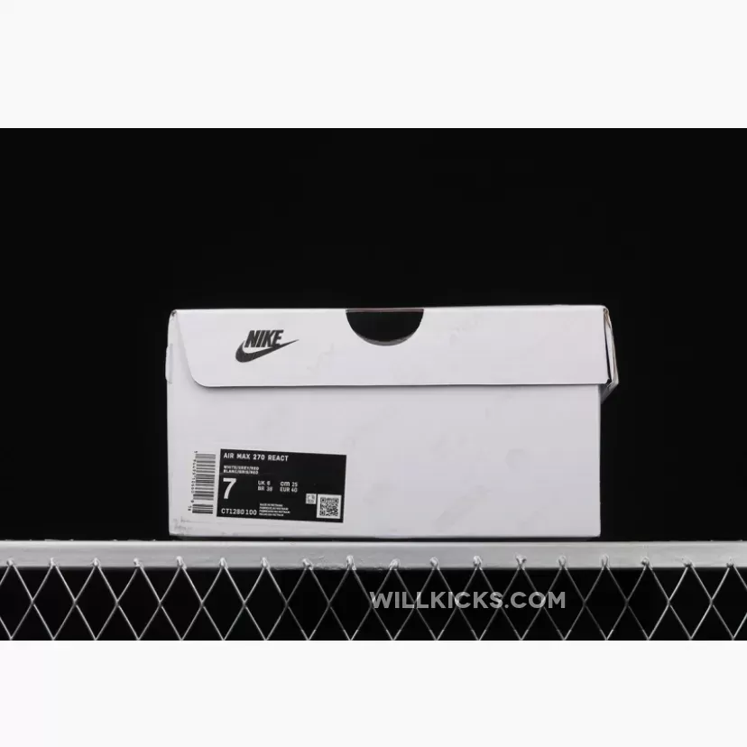 Nike Air Max 270 React 'White Crimson Black' CT1280-100 Online Sale