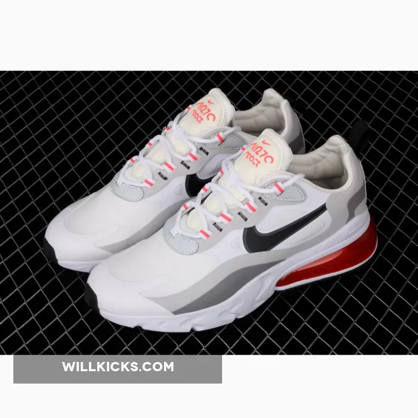 Nike Air Max 270 React 'White Crimson Black' CT1280-100 Online Sale