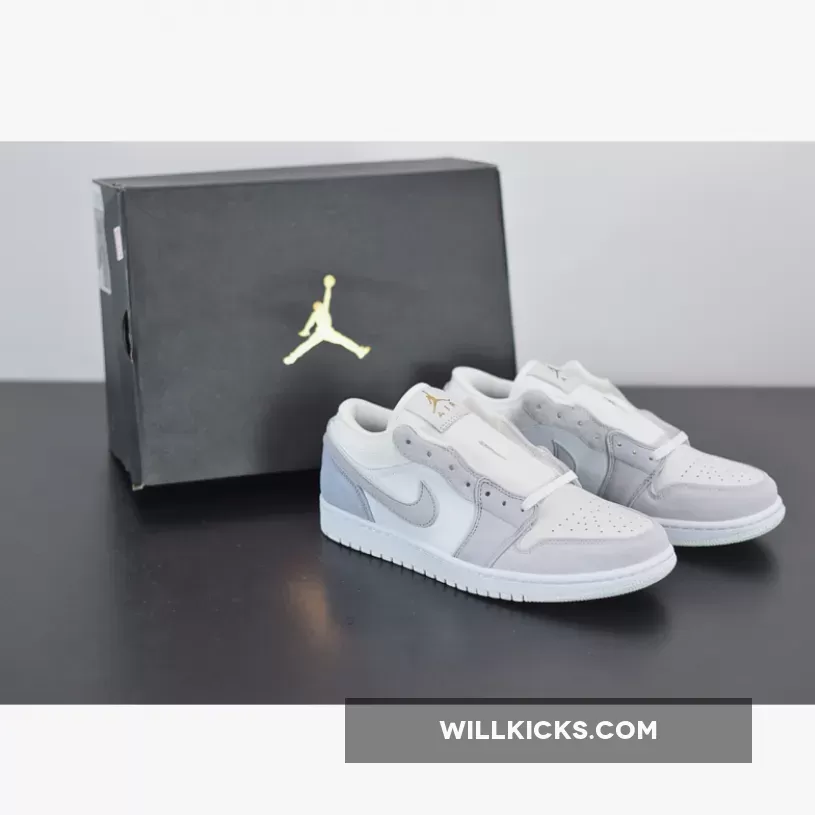 Air Jordan 1 Low 'Paris' White/Sky Grey-Football Grey CV3043-100 #air jordan 1 low sky grey