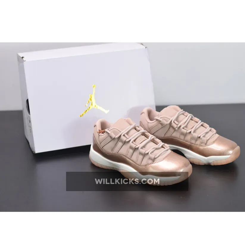 Air Jordan 11 Low GS 'Rose Gold' Sail/Metallic Red Bronze-Gum Brown - jordan rose gold