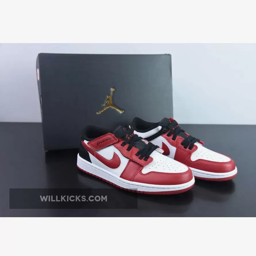 Air Jordan 1 Low FlyEase White/Black-Gym Red DM1206-163 / Nike Flyease Jordan 1
