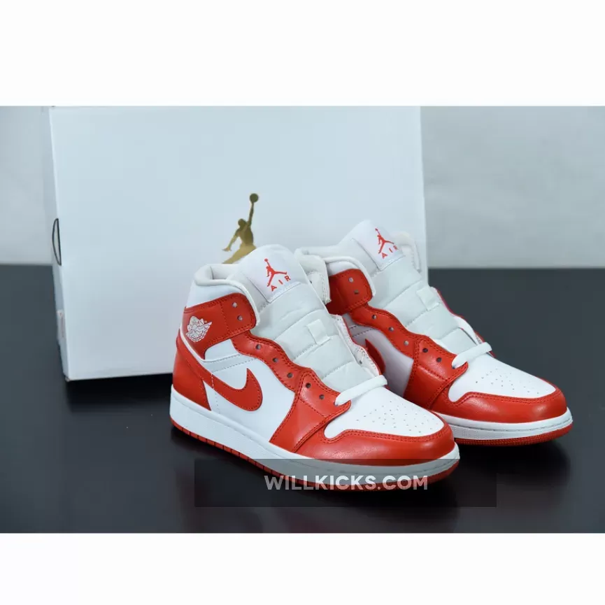 Air Jordan 1 Mid Orange White BQ6472-116 - jordan 1 mid orange and white