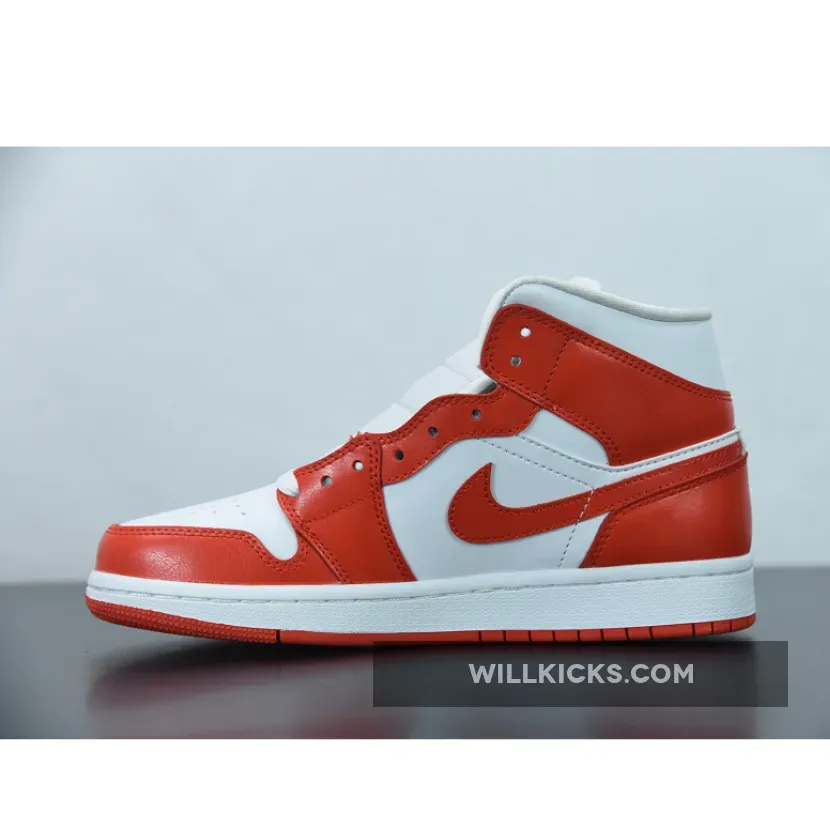 Air Jordan 1 Mid Orange White BQ6472-116 - jordan 1 mid orange and white