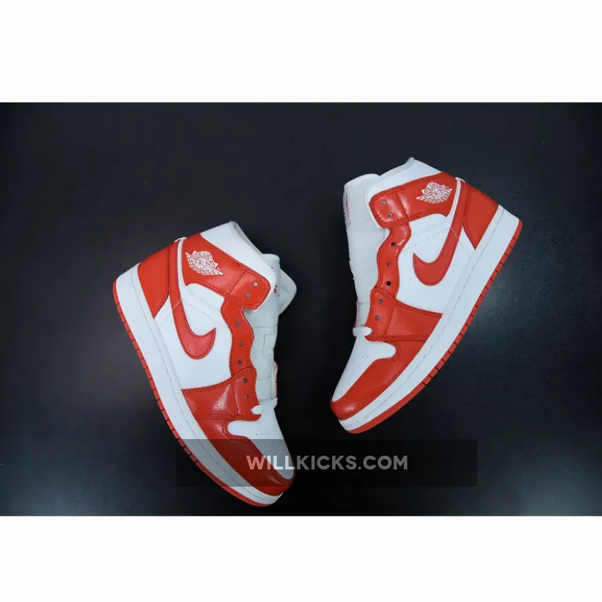 Air Jordan 1 Mid Orange White BQ6472-116 - jordan 1 mid orange and white