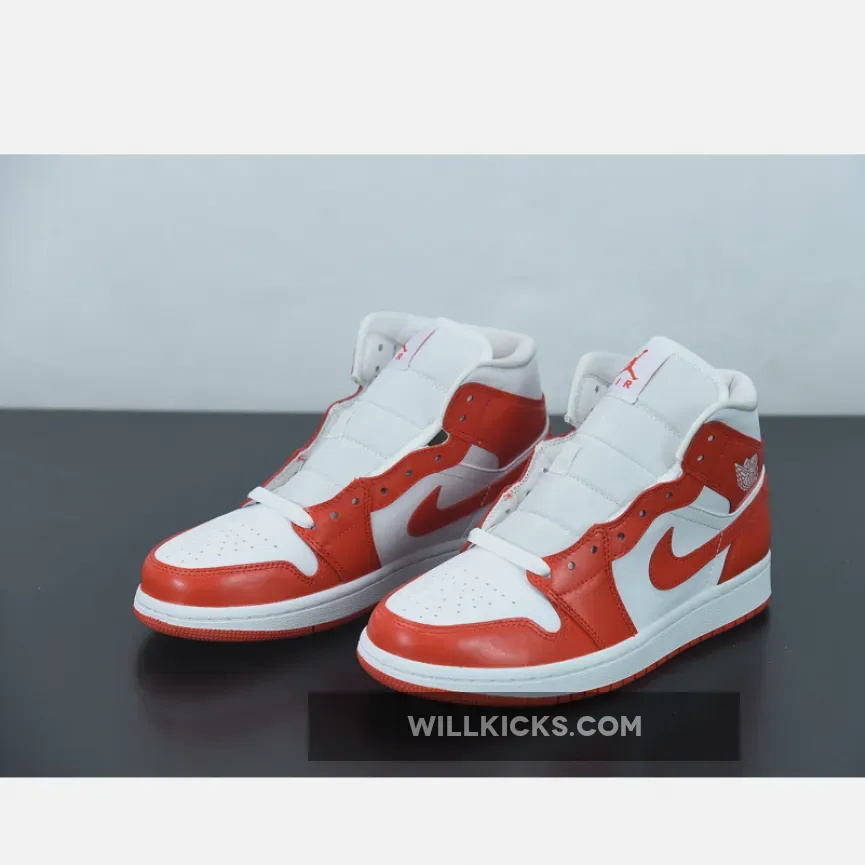 Air Jordan 1 Mid Orange White BQ6472-116 - jordan 1 mid orange and white