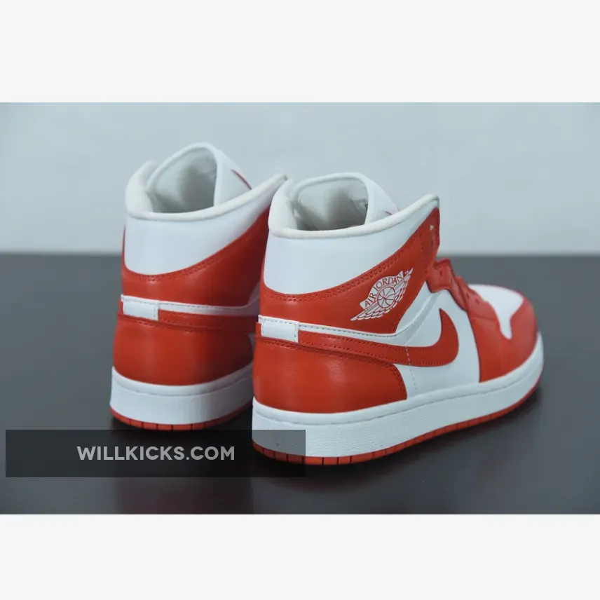 Air Jordan 1 Mid Orange White BQ6472-116 - jordan 1 mid orange and white