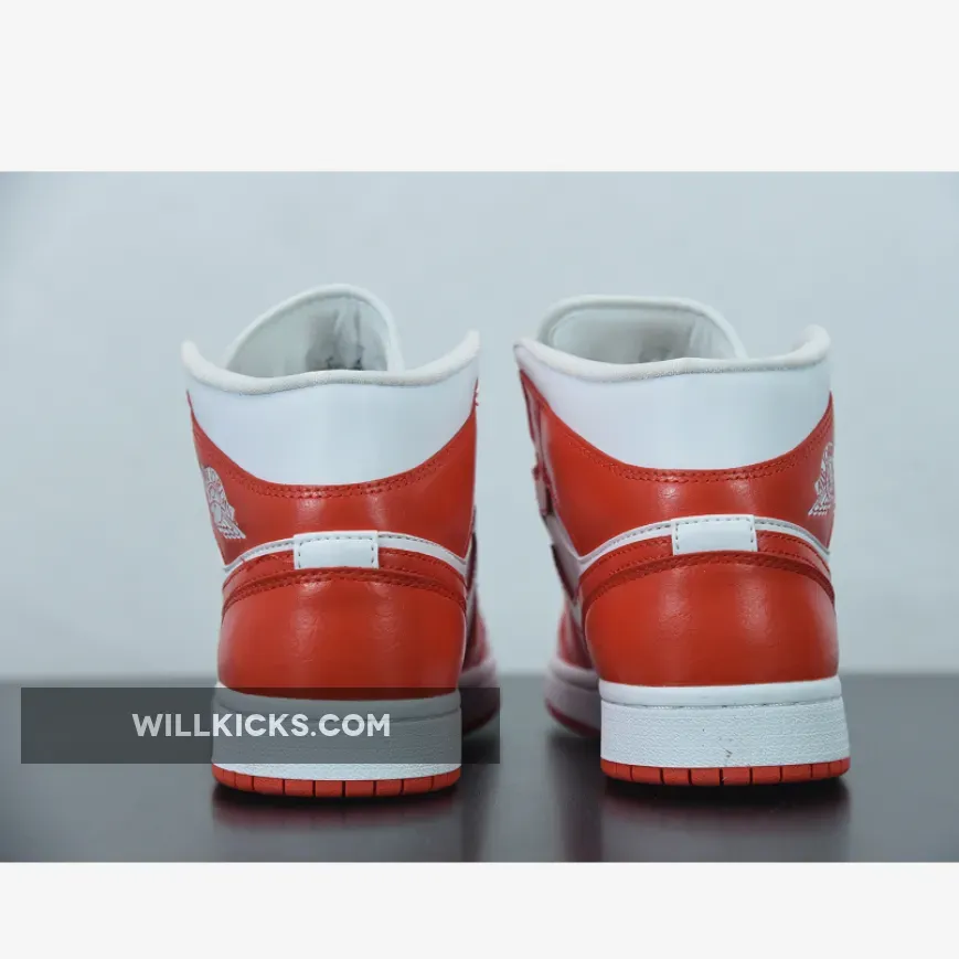 Air Jordan 1 Mid Orange White BQ6472-116 - jordan 1 mid orange and white