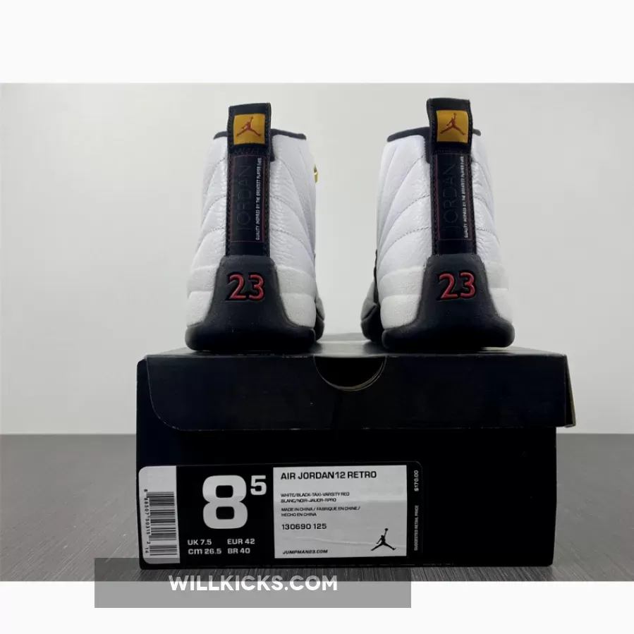 Air Jordan 12 'Taxi' White/Black-Taxi-Varsity Red 130690-125 Restock