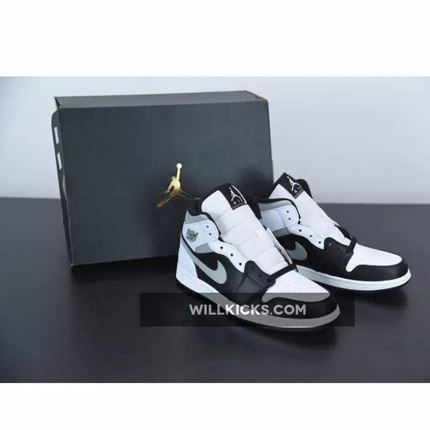 Air Jordan 1 Mid 'White Shadow' Black/Medium Grey-White #air jordan mid shadow white