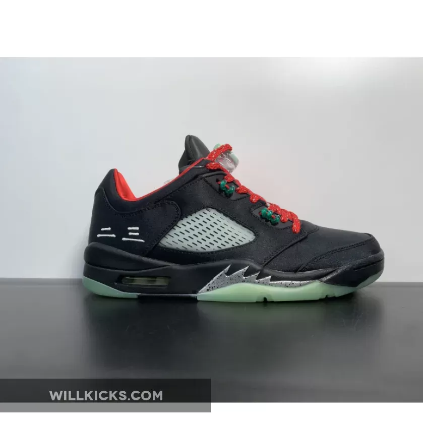 Clot x Air Jordan 5 Low Black Red Volt DM4640-036 / clot x jordan 5