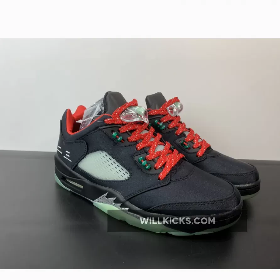 Clot x Air Jordan 5 Low Black Red Volt DM4640-036 / clot x jordan 5