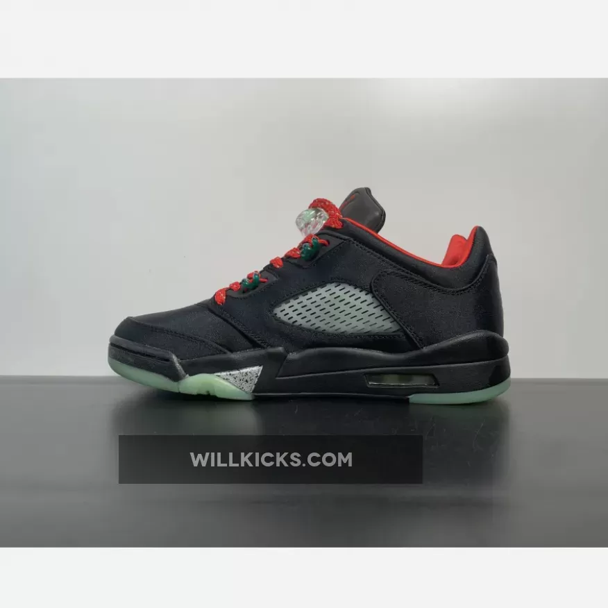 Clot x Air Jordan 5 Low Black Red Volt DM4640-036 / clot x jordan 5