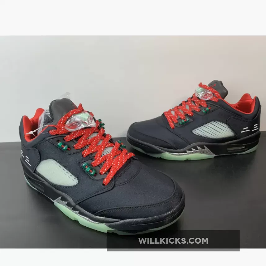 Clot x Air Jordan 5 Low Black Red Volt DM4640-036 / clot x jordan 5