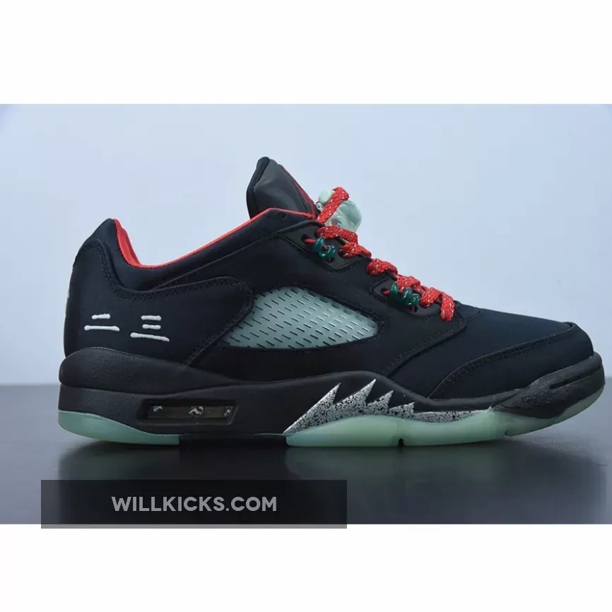 Clot x Air Jordan 5 Low Black Red Volt DM4640-036 / clot x jordan 5