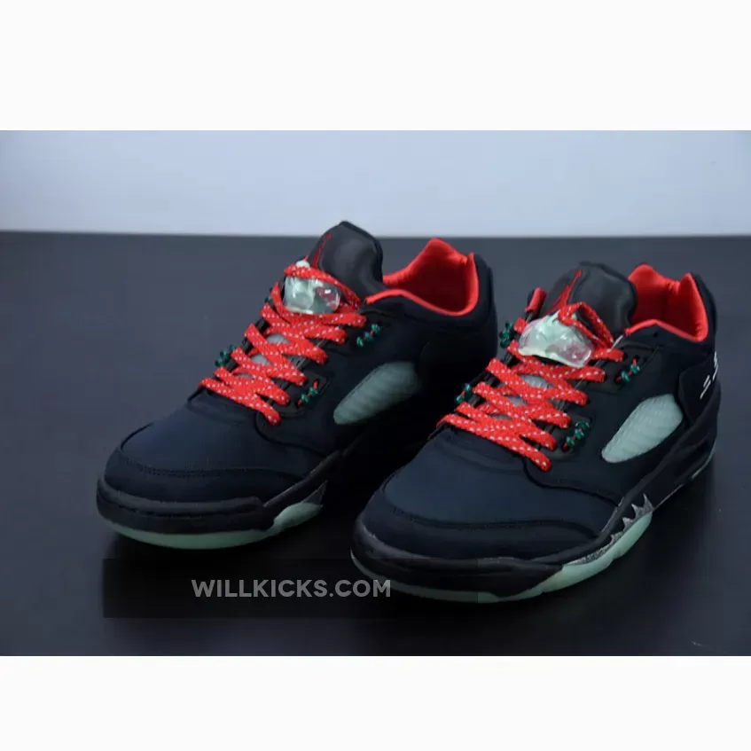 Clot x Air Jordan 5 Low Black Red Volt DM4640-036 / clot x jordan 5