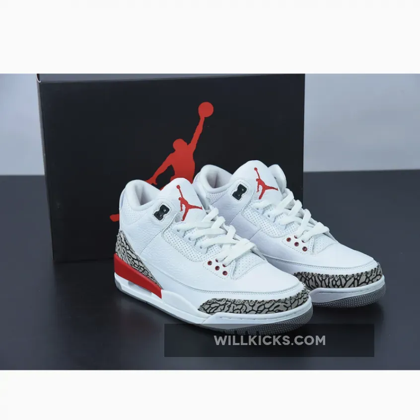 Air Jordan 3 'Katrina' White/Cement Grey/Black-Fire Red 136064-116, jordan 3 kateina