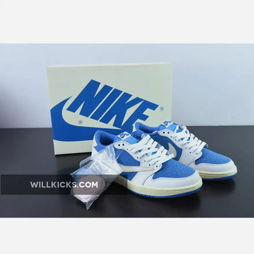 Travis Scott x Fragment x Nike Air Jordan 1 Low 'UNC Blue' / travis scott blue nike
