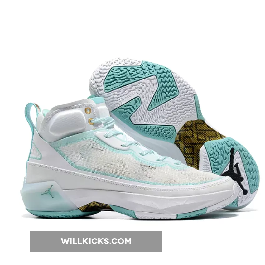 Air Jordan 37 'Guo Ailun' White/Metallic Gold-Hyper Jade DX3381-173 / air jordan guo